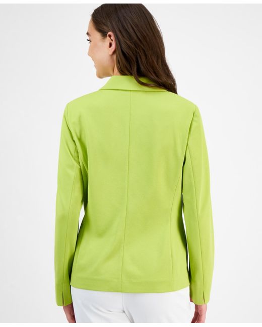 Kasper Green Notch-collar One-button Blazer