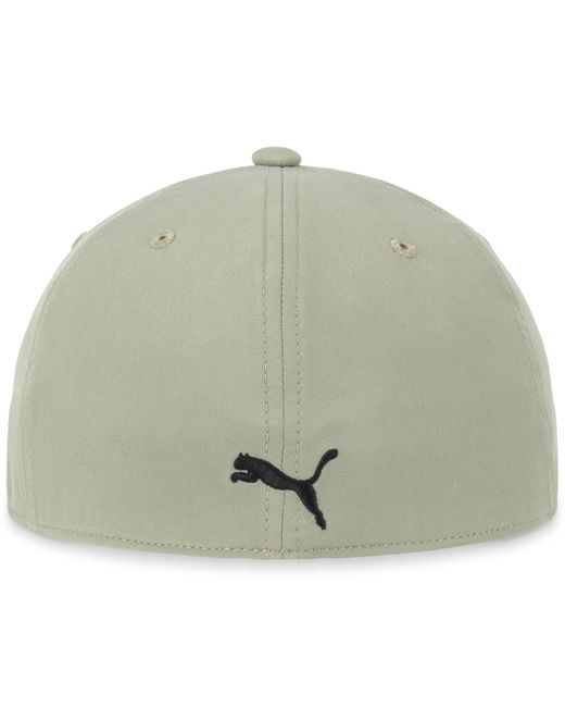 PUMA Green Alloy Solid Color Cat Logo Stretch Fit Cap for men