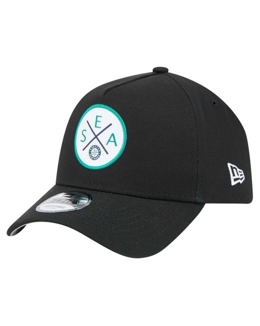 KTZ Black Seattle Mariners 9forty A-frame Adjustable Hat for men