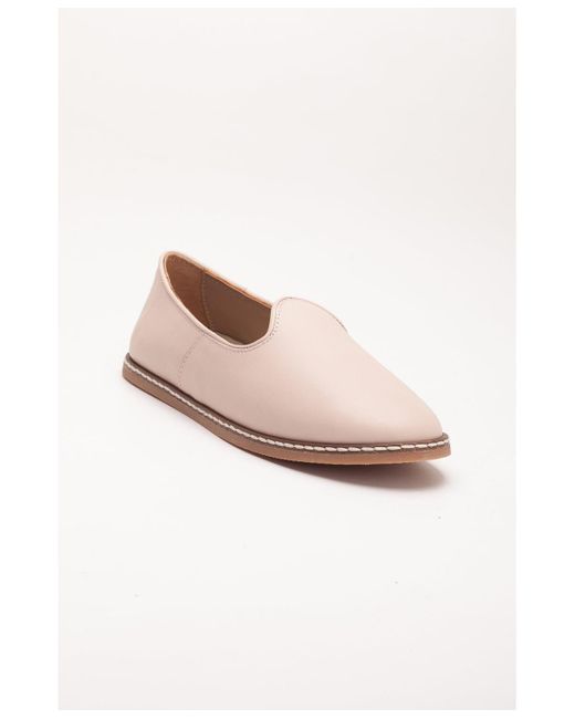 Epilogue Shoes Pink Dalya Leather Slip On Flats ()