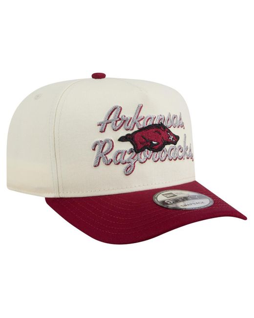 KTZ Multicolor Cream/cardinal Arkansas Razorbacks Vintage Chainstitch 9fifty A-frame Snapback Hat for men