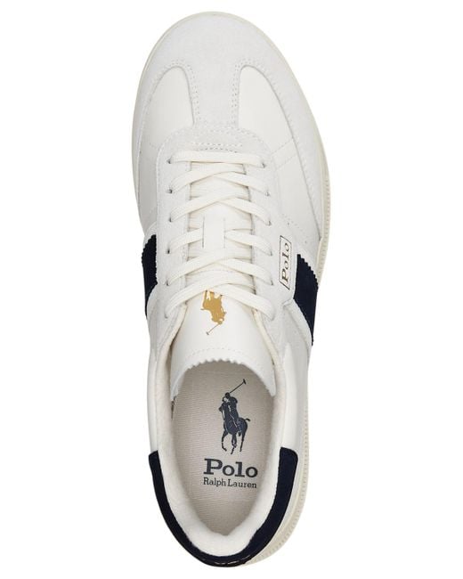 Polo Ralph Lauren White Heritage Aera Lace-up Sneakers for men