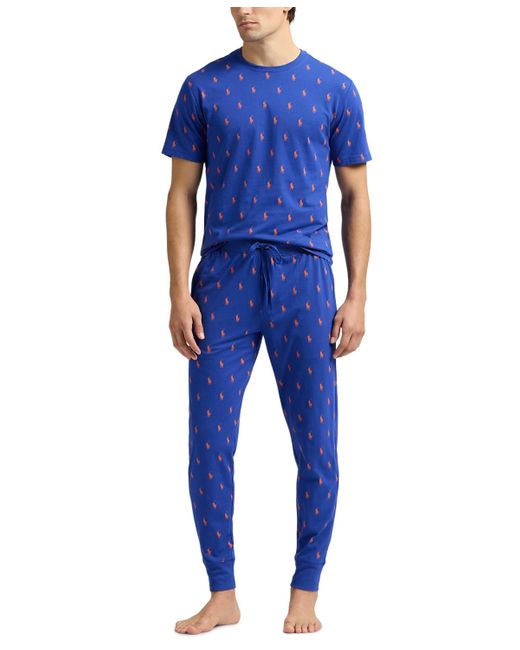 Polo Ralph Lauren Blue Short-sleeve jogger Pajama Set for men