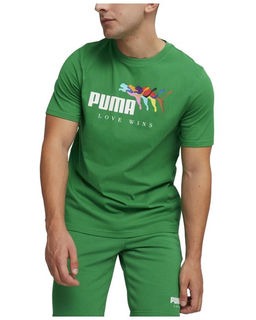 PUMA Green Ess+ Love Wins Short Sleeve T-shirt for men