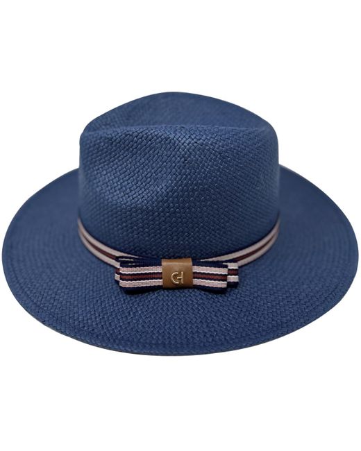 Cole Haan Blue Straw Fedora Hat