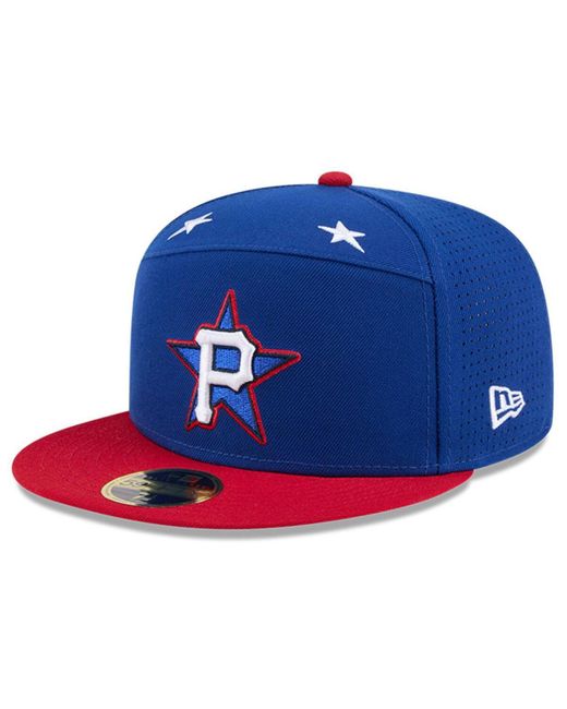 KTZ Blue/red Pittsburgh Pirates 2025 Mlb All-star Game Workout Side Patch 59fifty Fitted Hat for men