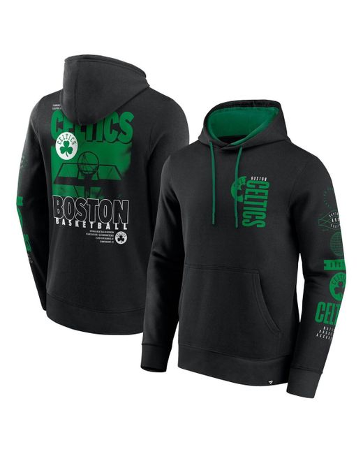 Fanatics Green Black Boston Celtics Game Time Crossover Pullover Hoodie for men