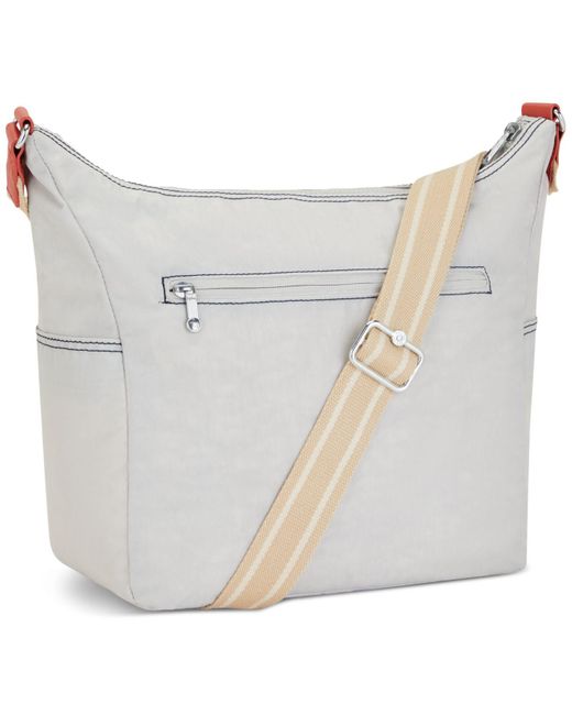 Kipling Gabbie O Small Nylon Zip Top Crossbody in Gray Lyst