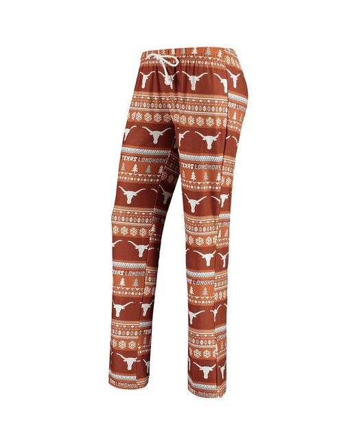Concepts Sport Orange Texas Texas Longhorns Holiday Long Sleeve Top Pants Sleep Set