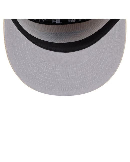 KTZ Natural Â Light Beige/olive New England Patriots Two-tone Color Pack Split Panel 59fifty Fitted Hat for men
