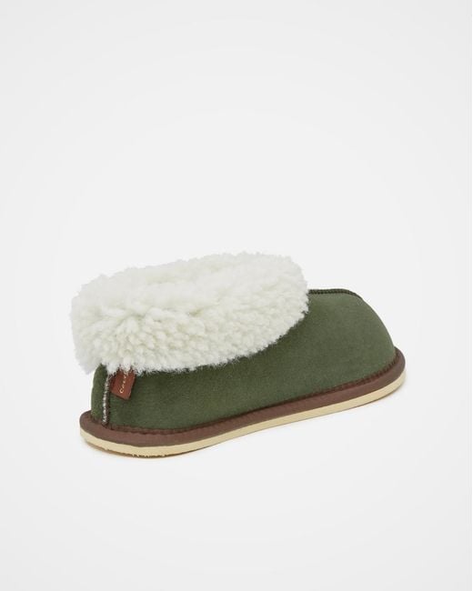 Celtic & Co. Green Ladies' Shearling Bootee Slippers