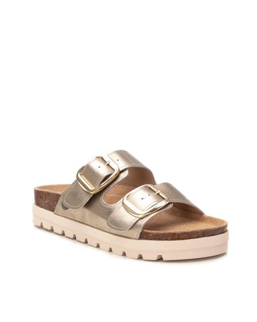 Xti Natural Footbed Jute Wrapped Platform Sandals By