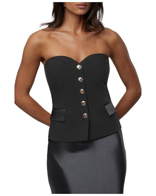 JLUXLABEL Black Button Front Vest