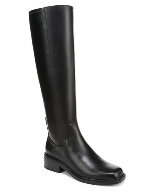 Franco Sarto Women's Black Gisella Wide Calf Round Toe Zip Tall Boots