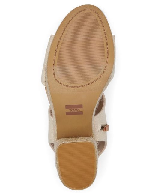 TOMS Natural Majorca Open Toe Slingback Platform Sandals
