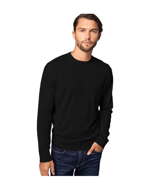 Bellemere New York Black Relaxed Crew Neck Cashmere Sweater for men