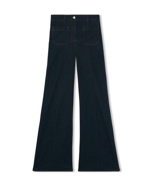 Reiss Blue Patch-pocket Flared Jeans