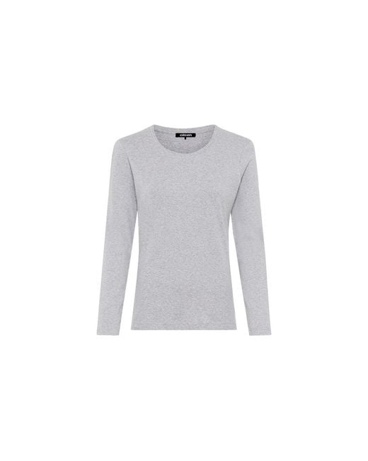 Olsen Gray Solid Long Sleeve T-shirt