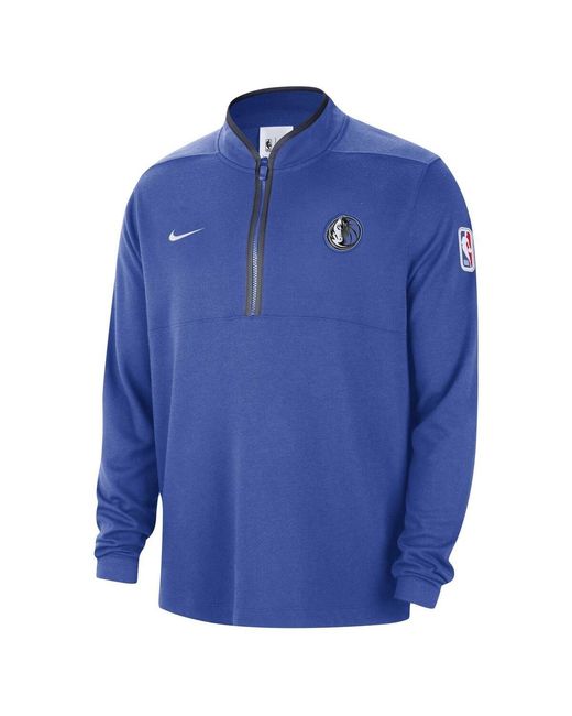 Nike Blue Dallas Mavericks Authentic Performance Half-zip Jacket for men