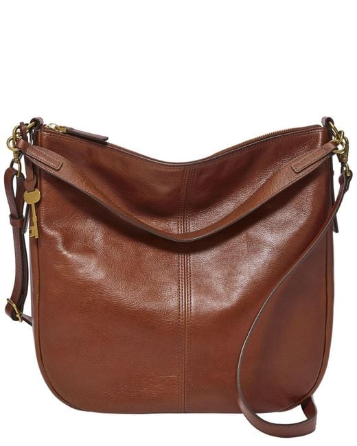 Fossil Jolie Leather Hobo in Brown | Lyst