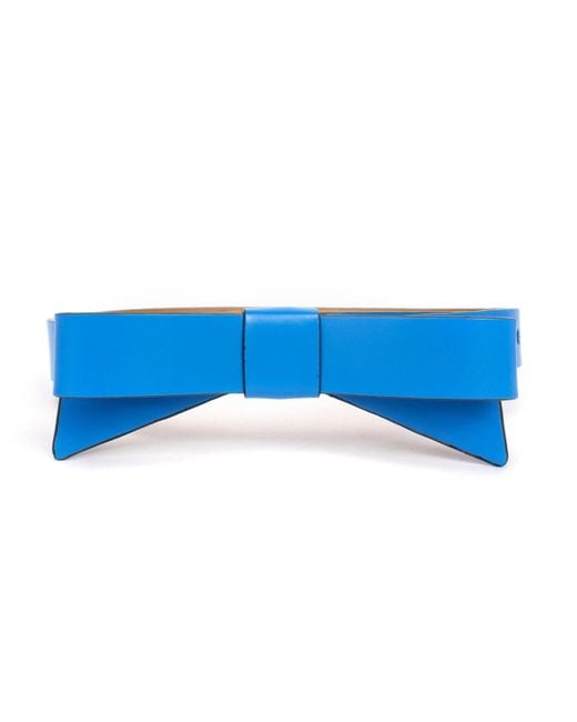 Kate Spade Blue Leather Bow Belt