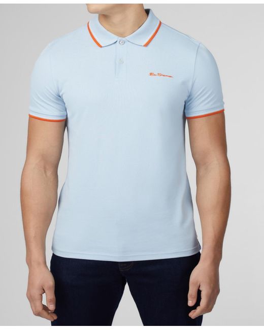 Ben Sherman Blue Signature Short Sleeve Polo Shirt for men