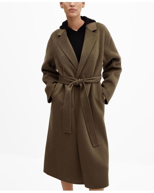 Mango Belt Handmade Coat in Brown Lyst