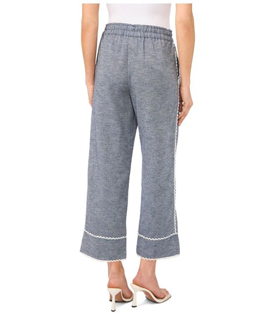 Cece Blue Pull-on Cropped Pants