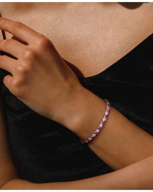 Macy's Pink Lab Created Gemstone Flex Bracelet