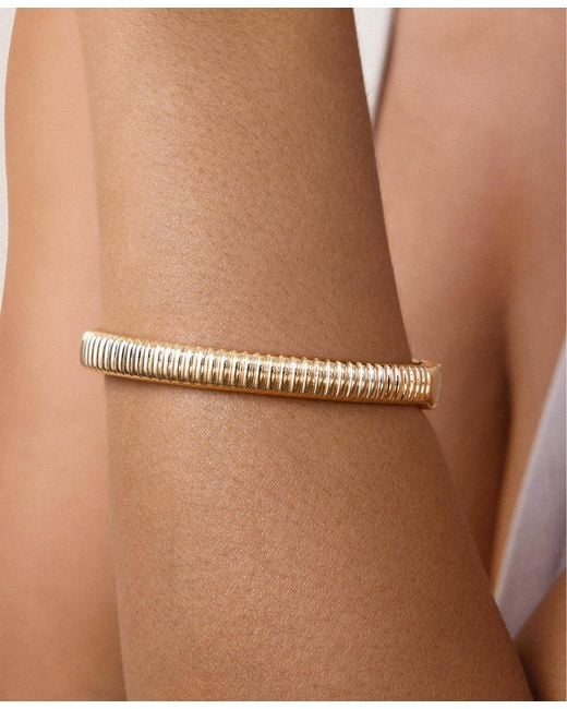 Ettika Metallic Ribbed Stacking Bangle Bracelet
