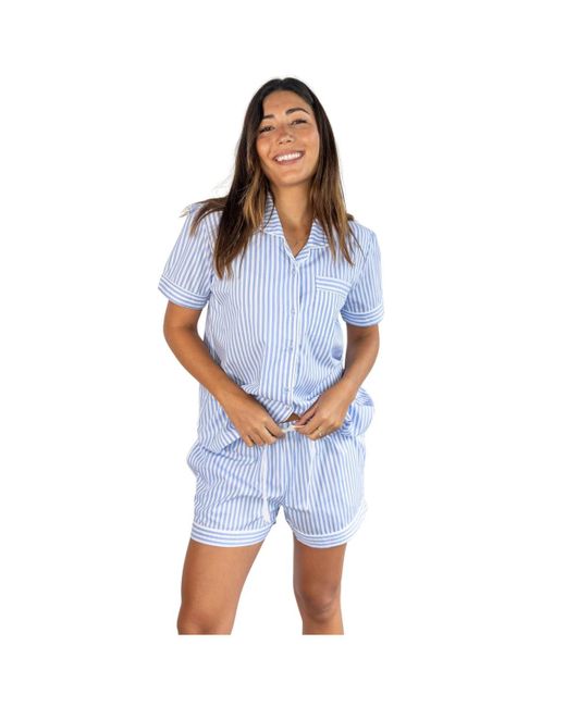 Sant And Abel Blue Braddock Short Pj Set