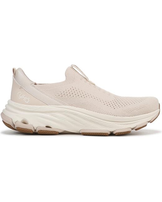 Ryka White Devotion Max Knit Slip On Walking Sneakers