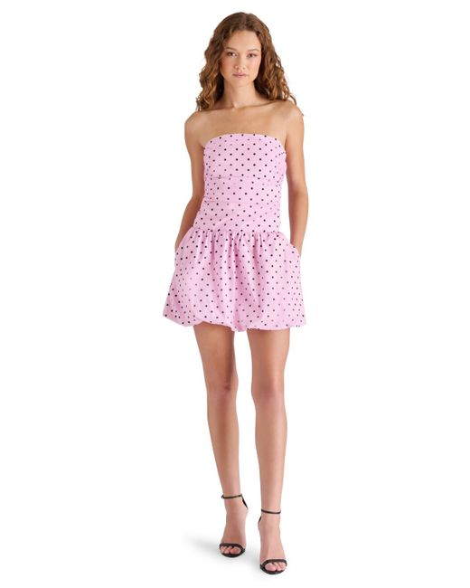 Steve Madden Pink Gigi Bubble Dot Print Mini Dress