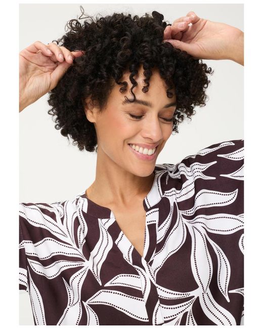 Olsen White Dotted Leaf Blouse