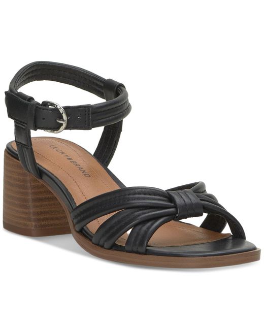 Lucky Brand Black Jolenne Adjustable Strap Block-heel Sandals