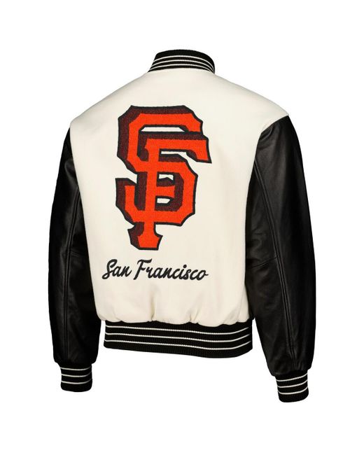 Pleasures Black San Francisco Giants Full-snap Varsity Jacket for men