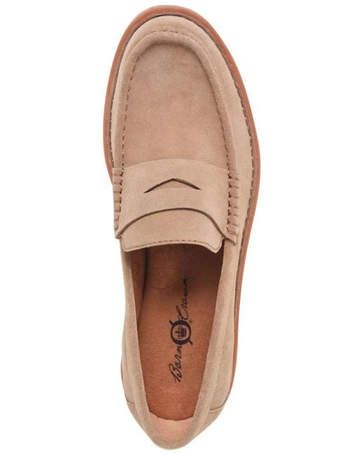 Born Natural Langley Suede Leather Slip On Penny Loafers for men