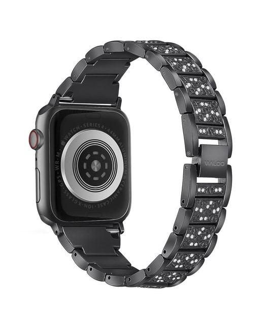 Waloo Black Rhinestone Pattern Replacement Band For Apple Watch