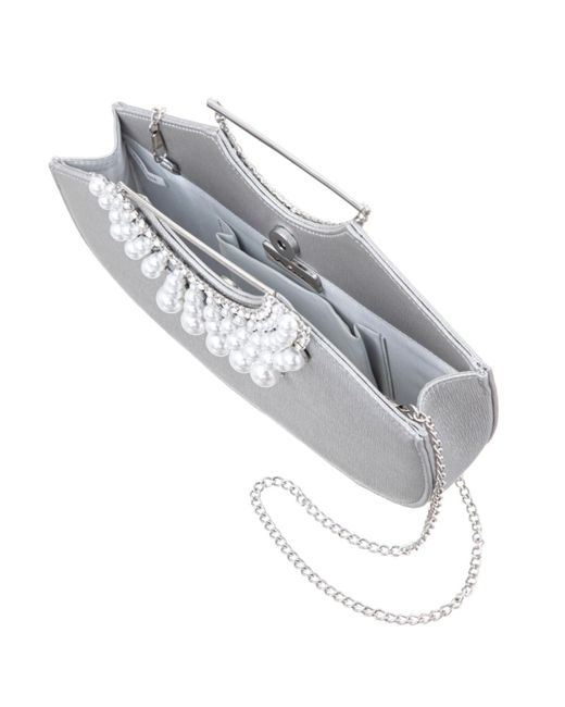 Nina Gray Crystal Encrusted Small Handle Bag