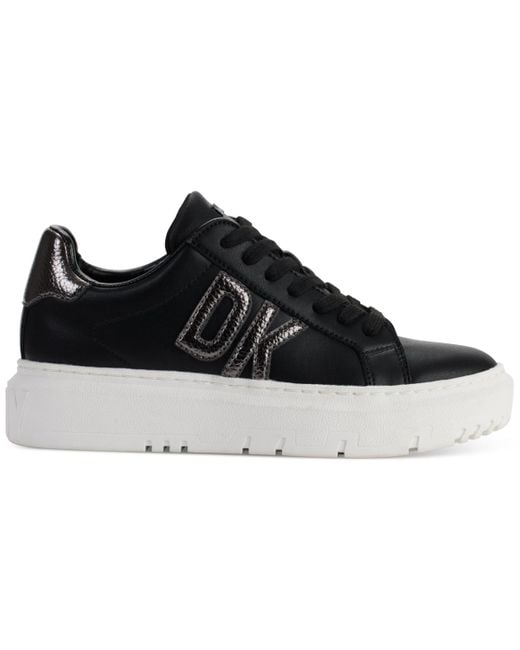 DKNY Black Marian Lace-up Low-top Platform Sneakers