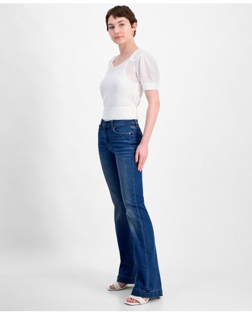 7 For All Mankind Blue Dojo Tailorless Flare-leg Jeans