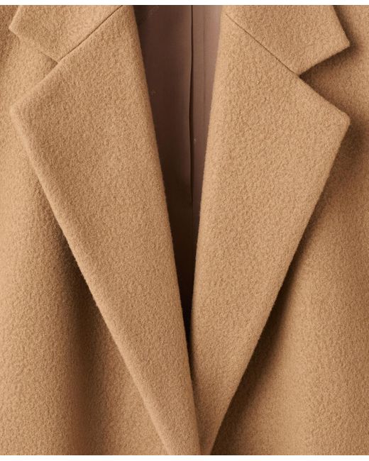Mango Brown Lapels Wool Coat