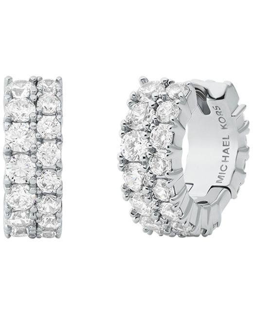 Michael Kors Metallic Cubic Zirconia huggie Earrings