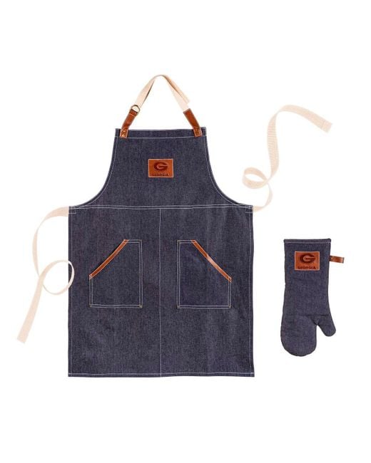 Evergreen Enterprises Blue Georgia Bulldogs Grill Apron And Glove Set