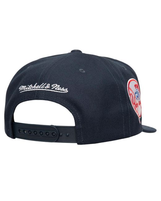 Mitchell & Ness Blue New York Yankees Double Up Snapback Hat for men
