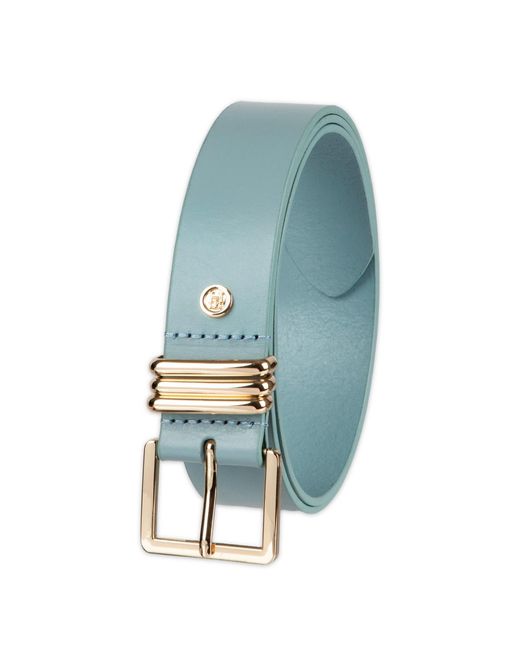 Tommy Hilfiger Blue Triple-metal Strap Keeper Casual Leather Belt