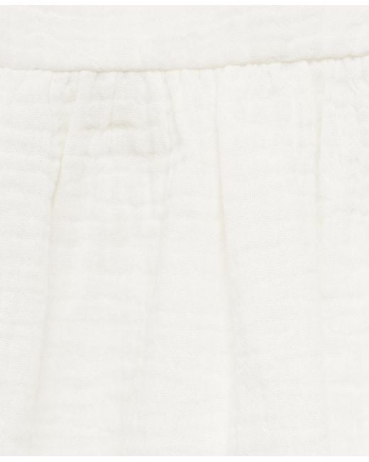 Mango White Ruffled Cotton Top