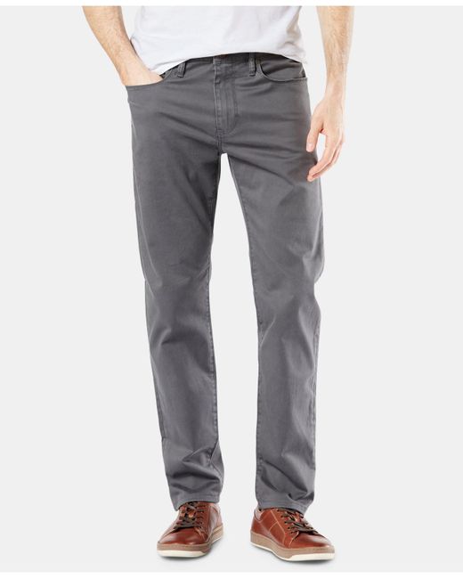 Dockers Gray Jean-cut Supreme Flex Slim Fit Pants, Created For Macy's for men