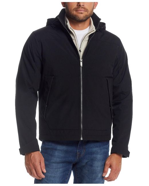 Weatherproof Blue Flex Tech Hooded Shirt Jacket for men