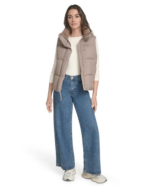 Levi's Gray Regular Stand Collar Puffer Vest